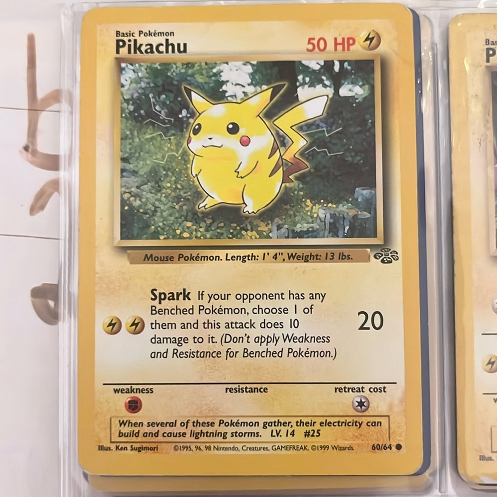 Pikachu gen 1 card